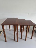 Vintage Satztisch 3er-Set Holz - gedrechselte Beine