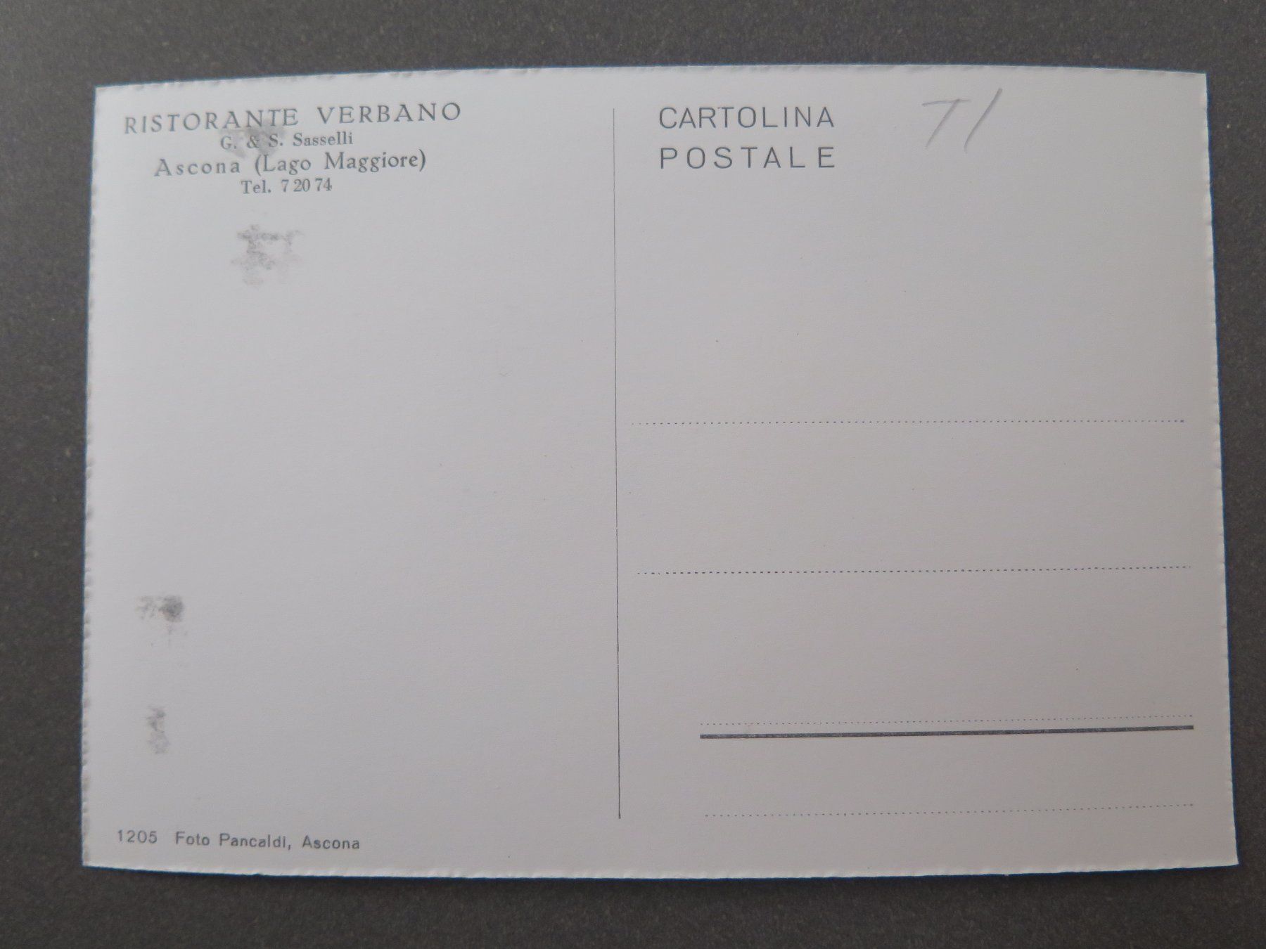 Cartoline postali: ASCONA - RISTORANTE VERBANO – Usato da Wittenbach venduto da lipasal 1