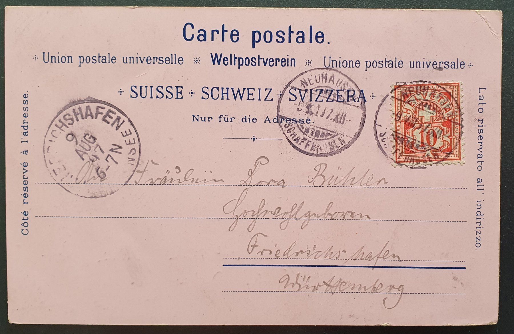 Cartoline postali: Gruss vom Rheinfall 1897 – Usato da Kreuzlingen venduto da Rschweiz1 1