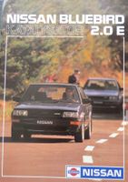 Prospekt Nissan Bluebird 2.0 E von 1986 inkl. Preisliste CH
