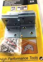 8er Set Winkel aus Stahl  30x30x30mm