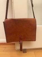 klassische Vintage-Umhängetasche pflzl. gegerbtes Echtleder