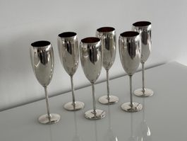 6 Silberne Champagnerkelch, Mesa Italy - Giuliano Malimpensa