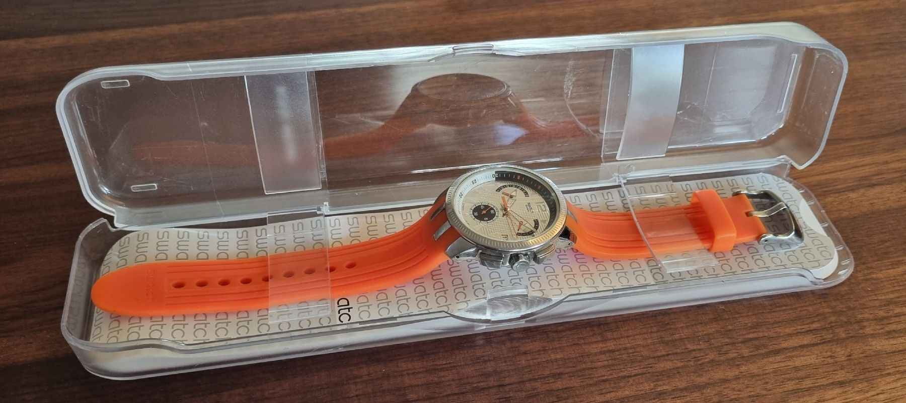 Swatch Uhren: Swatch Irony Chrono, mit Originalbox, Top Zustand – Gebraucht aus Zürich von TatamiZH