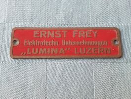 Blech Schild Elektrotechn. Unternehmungen "LUMINA" LUZERN