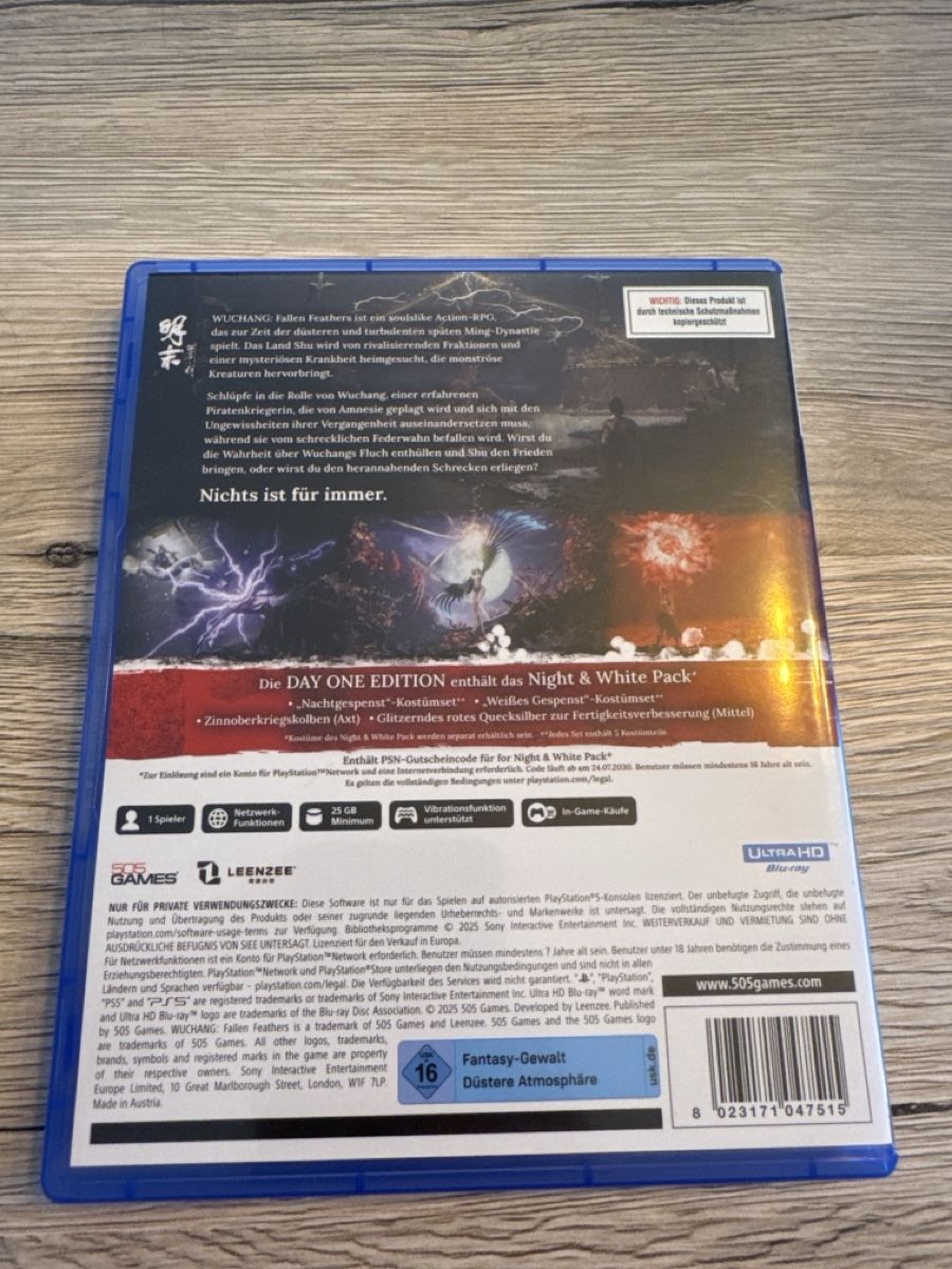 Giochi: Jeu PS5 WUCHANG FALLEN FEATHERS DAY ONE EDITION – Usato da Courrendlin venduto da jay_lkn6 2