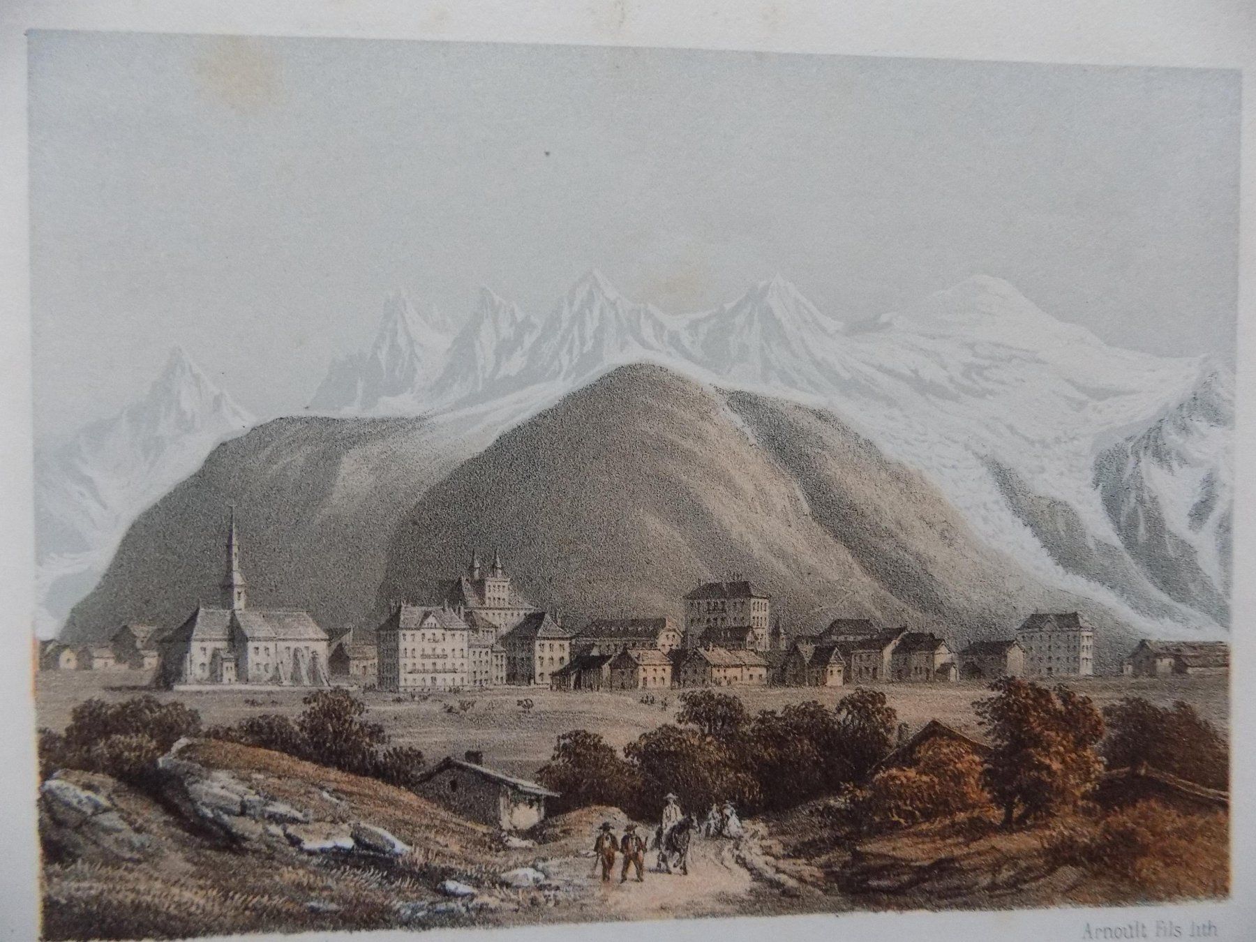 Stiche: Chamonix getönte Lithographie von Loppé – Gebraucht aus Risch von Antikfee 2