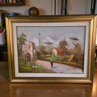 Ölgemälde auf Leinwand, signiert, goldener Rahmen.