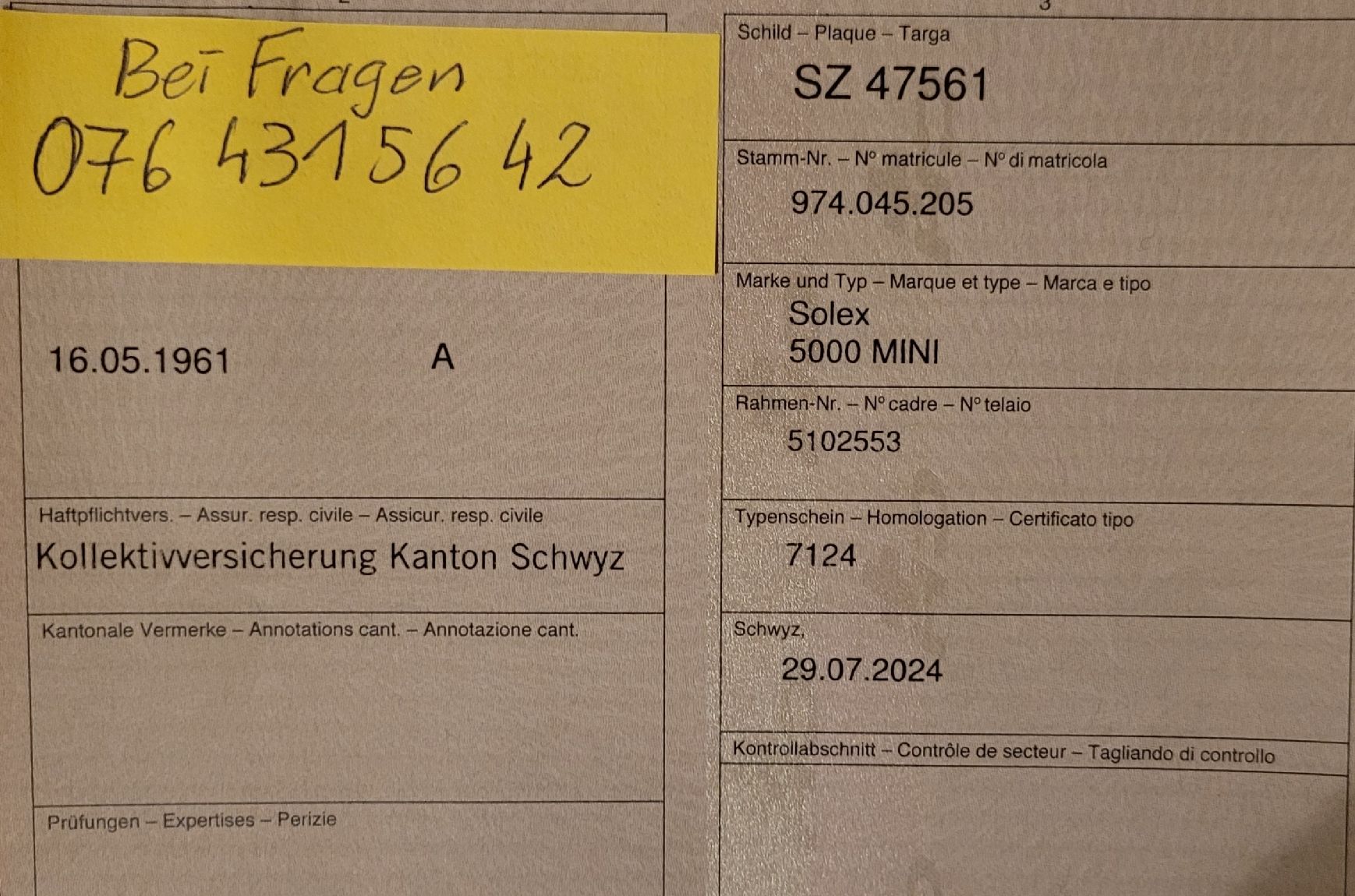 Solex Ciclomotori: Solex 5000 Mini – Usato da Schwyz venduto da KTM2t 3
