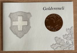 Goldvreneli im Folder der Schweizer Post, Top!