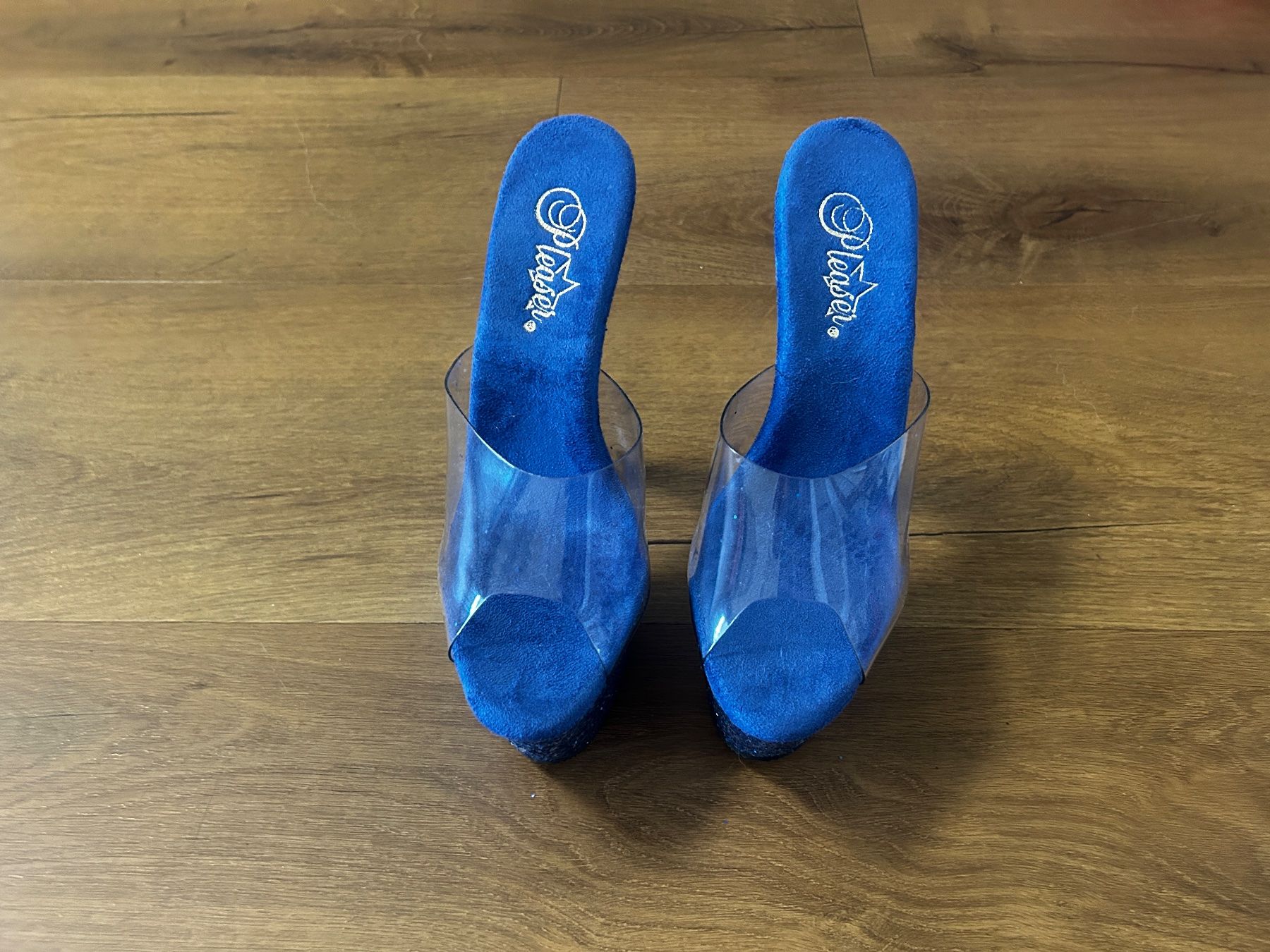 Scarpe da donna: Pleaser Adore Platform Heels Blau Glitzer Gr 38 NEU – Nuovo e nell'imballaggio originale da Regensdorf venduto da Spyke55 1