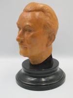 Vintage Keramik Büste Mannes Kopf auf Holzsockel sehr schön!
