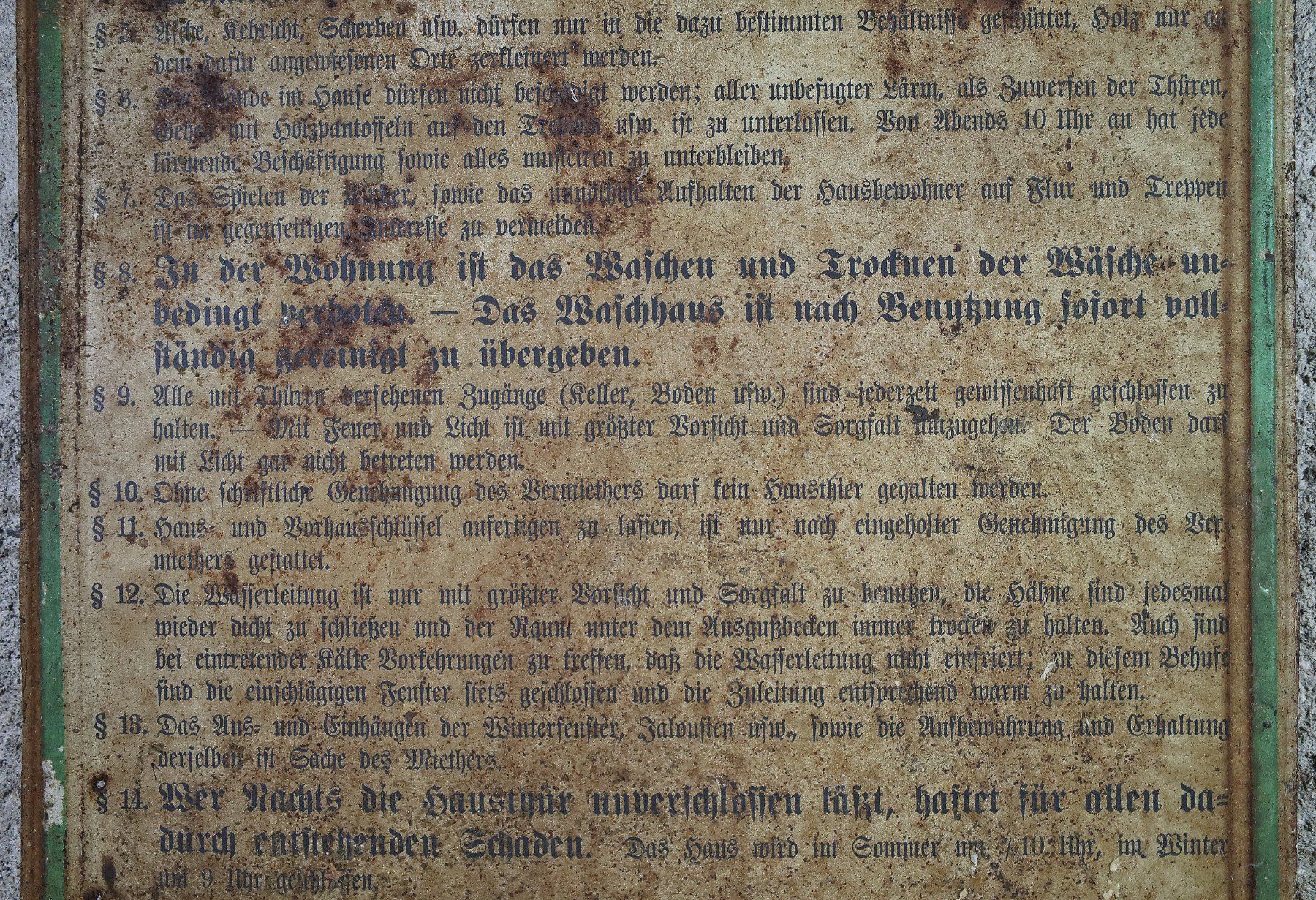 Insegne: grosses Blechschild Hausordnung – Usato da Birrwil venduto da brandschatz_birrwil 3