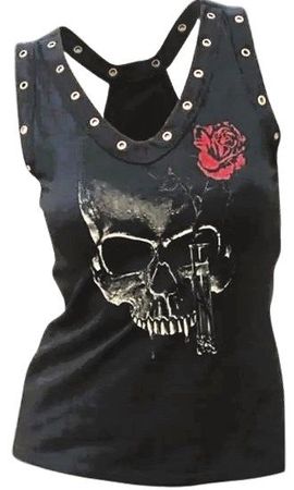 ☠️ Cooles Tanktop mit Totenkopf-Motiv, Größe M 🦴💫