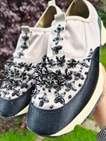 KURT GEIGER CARVELA SCHUHE SNEAKER 41 GLITZER LEDER TOP