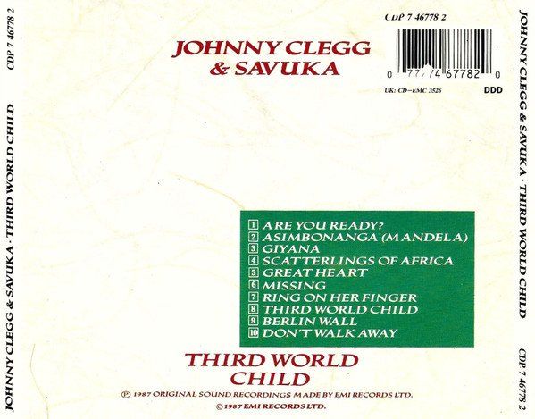 CD: CD Johnny Clegg & Savuka - Third world child (1987) – Usato da Möriken AG venduto da mineralia 1