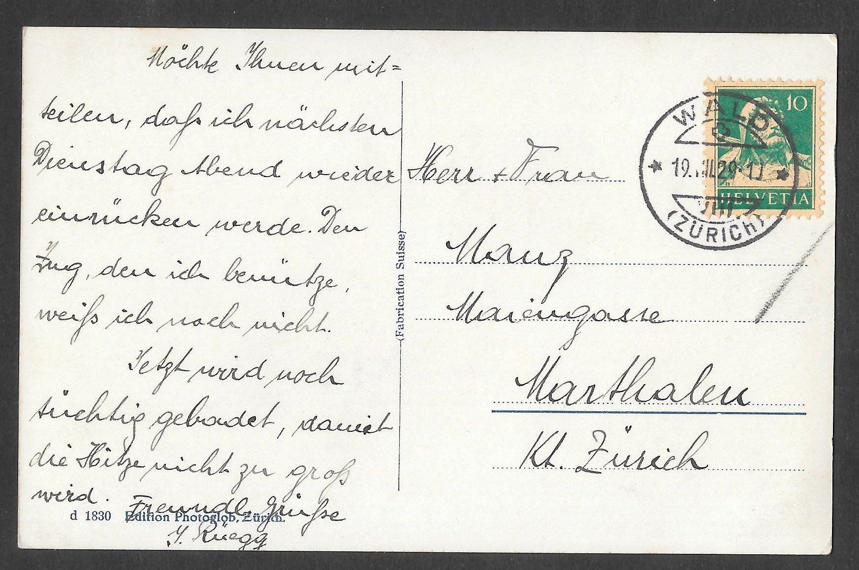 Cartoline postali: Wald mit Speer und Mürtschenstock – Usato da Olten venduto da clotaldi 1