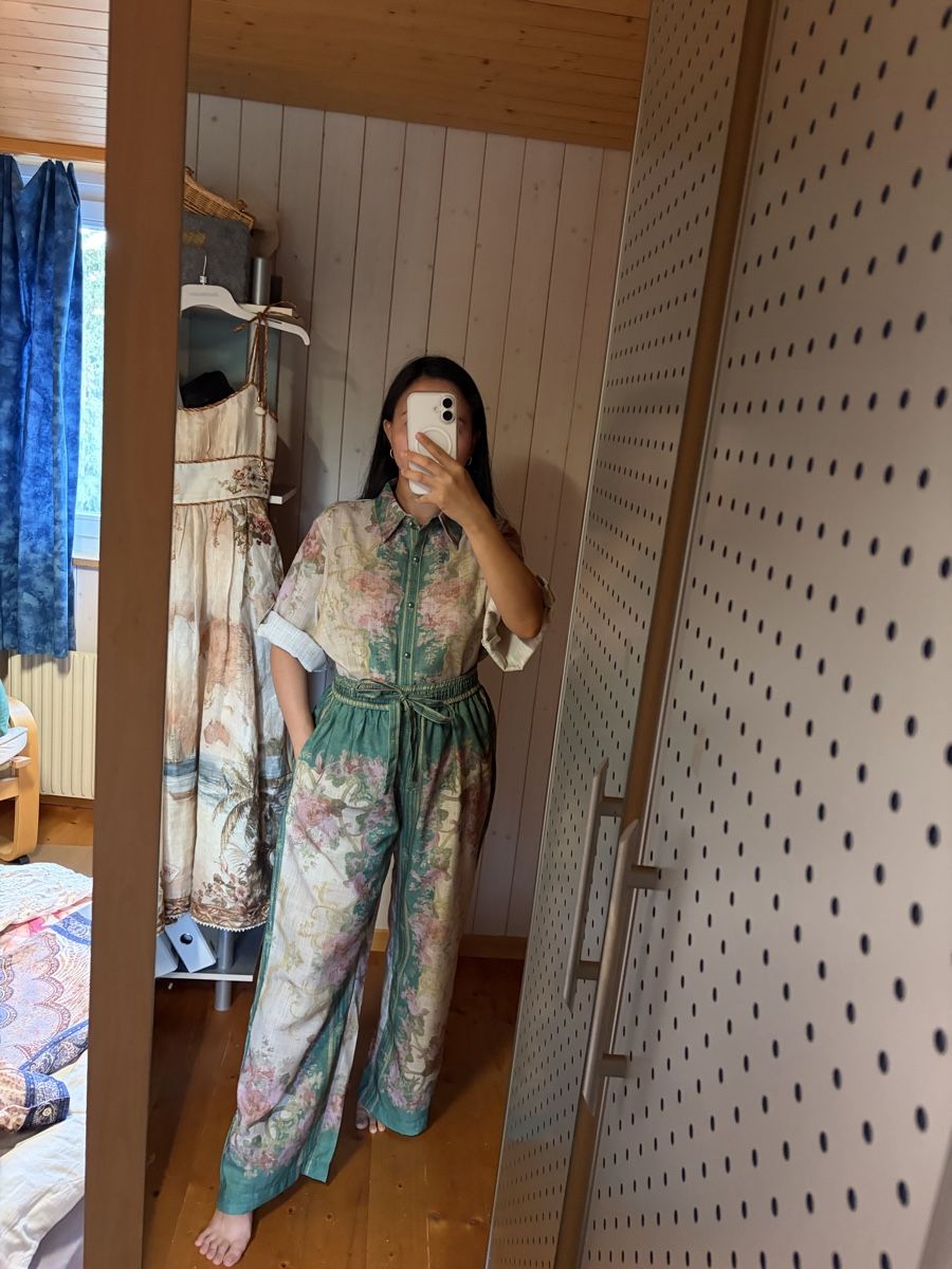 Jumpsuits: Floral Linen Blend Blouse & Pants – Neu (gemäss Beschreibung) aus St.Josefen von lop_lh8d 9