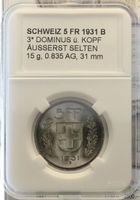 Slab für 5 Fr. 1931, 3* DOMINUS --- fertig beschriftet