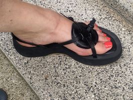 Jil Sander Sandalen Schwarz Leder Plateau Damen Grösse 38