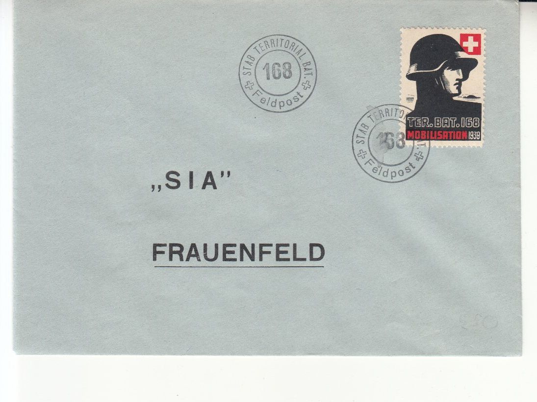 Alle Briefmarken: Territorial-Truppen Wi 168 auf Brief – Gebraucht aus Bürglen TG von StampGraf