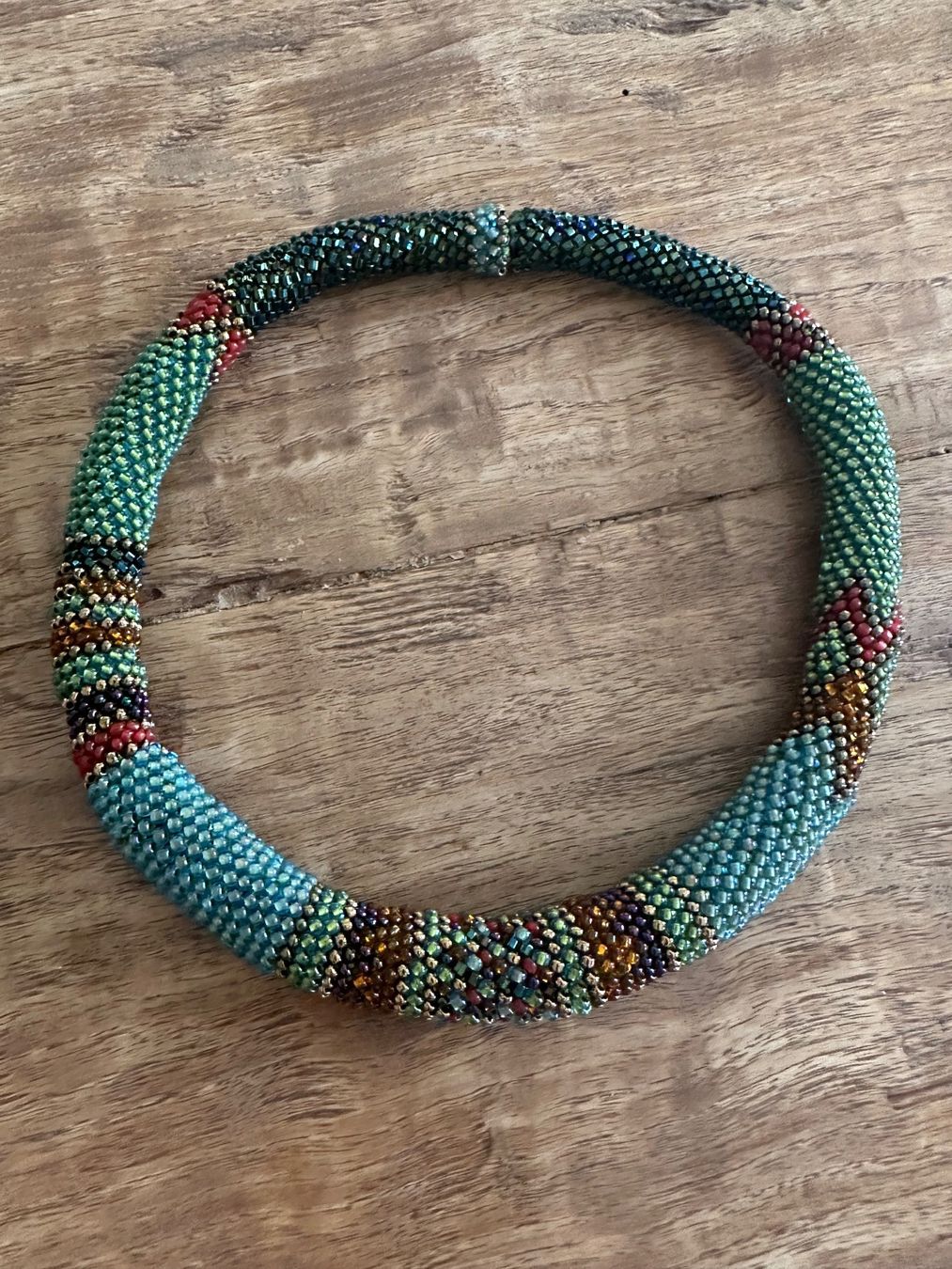 Perlen (unechte): Letzte Chance: Wunderschönes Glasperlen-Collier – Neu (gemäss Beschreibung) aus Schlieren von lha_c6g7