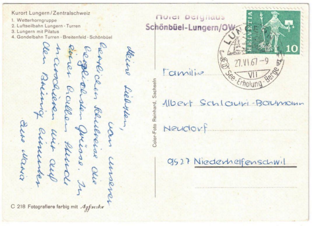 Cartoline postali: Lungern - 4 Bild AK – Usato da Binningen venduto da Mountainrider 1