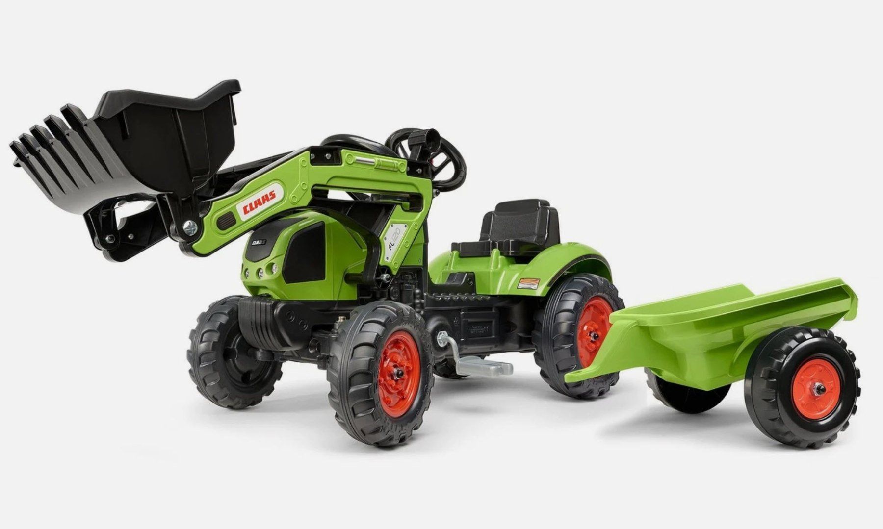 Fahrzeuge für Kinder: Trettraktor Tretbaggerlader mit Anhänger – Neu und originalverpackt aus Untersiggenthal von customs