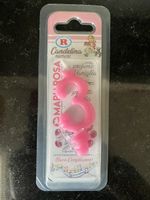 3. Geburtstag Kerze rosa mit Vanilleduft