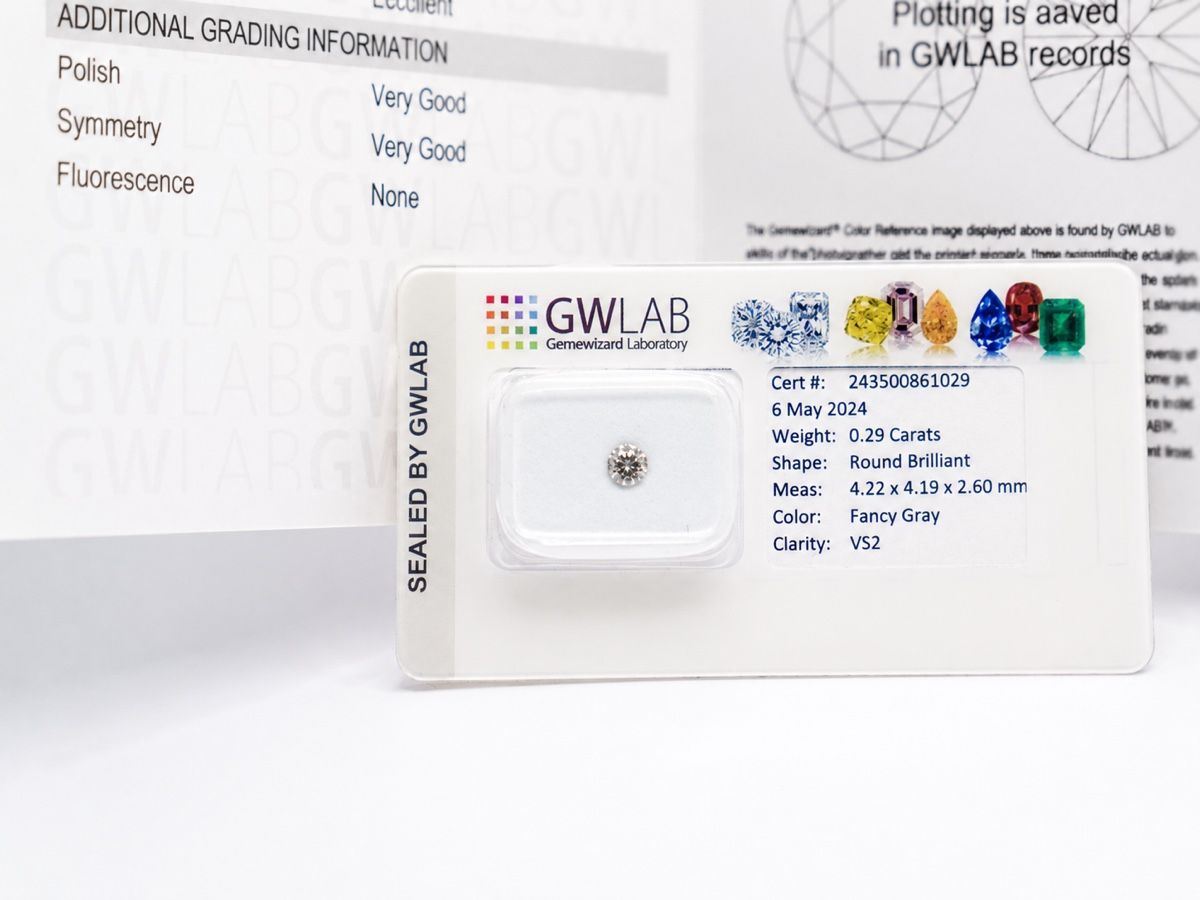 Pietre preziose: 0.29 Carat Fancy Gray Diamant - VS2 – Nuovo e nell'imballaggio originale da Münchenbuchsee venduto da Sholaan 1