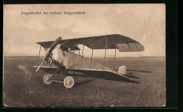 Foto & Poster: Foto-AK Sanke: Doppeldecker-Flugzeug der – Usato da Berlin venduto da bartko-reher
