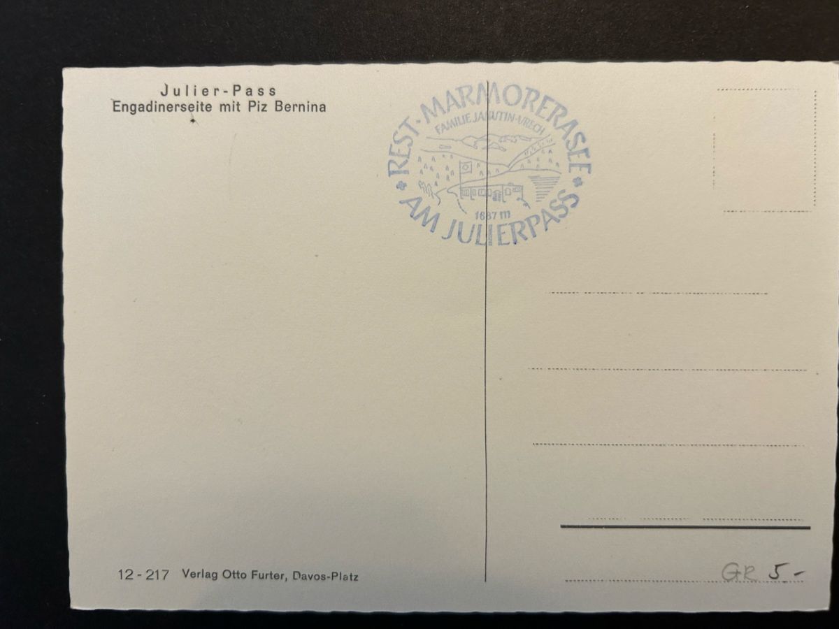 Cartoline postali: Julierpass GR – Usato da Fanas venduto da Alessio11 1