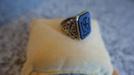 Herren-Siegelring massiv Gold 8K,  Vintage graviert "W S"