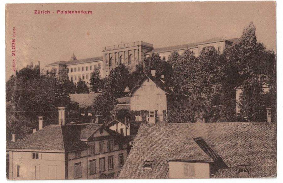 Cartoline postali: Zürich, Polytechnikum, gelaufen 1908 – Usato da Frauenfeld venduto da POML