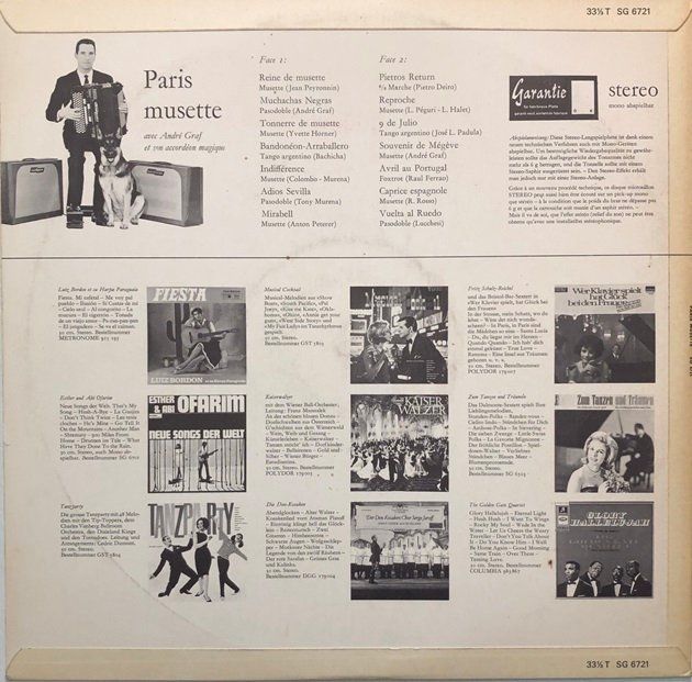 Dischi in vinile: Paris musette  (LP, André Graf) – Usato da Grüningen venduto da azulvinyl 1