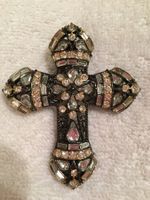 Strasskreuz original USA  ADRIENNE ARPEL Gr. 6,7/5,5cm  NEU