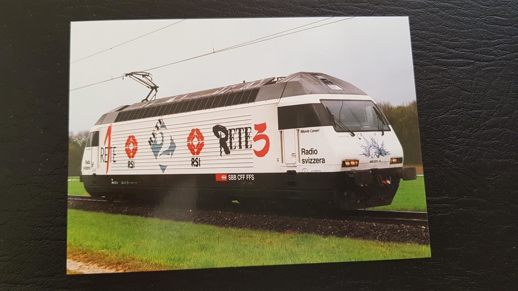 Cartoline postali: SBB-CFF: Werbelok.  Re 460 073 "RSI/RETE 1/2/3" – Nuovo (secondo la descrizione) da St-Léonard venduto da thipif