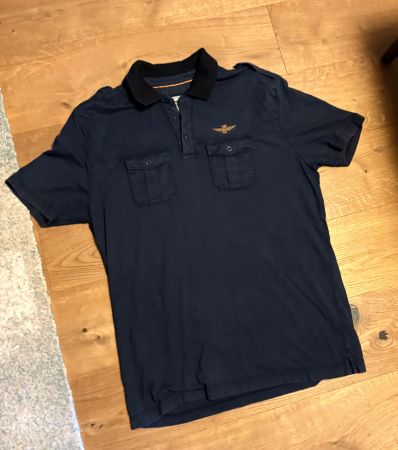 Dunkelblaues Aeronautica Militare Polo-Shirt, Grösse 3XL