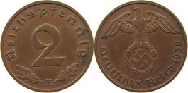 2 Pfennig Deutsches Reich Reichspfennig 1938 E