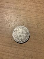 Sehr seltene 2 Schweizer Franken Silber Münze Jahrgang 1914