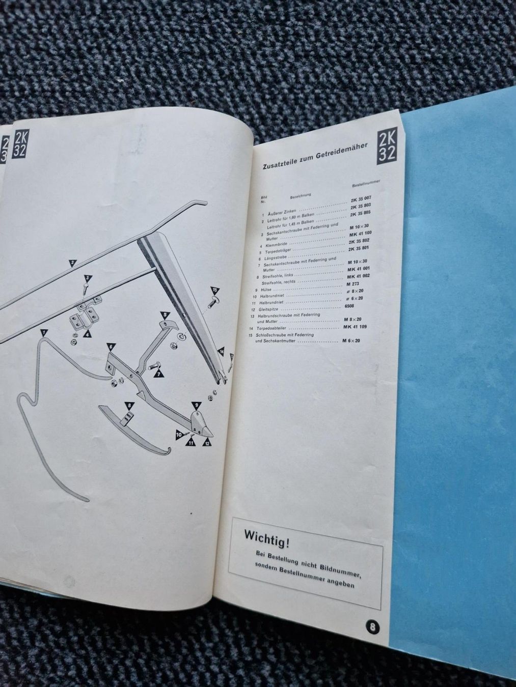 Bucher Trattori: Original ET-Liste Bucher 2K 32 Eingrasvorrichtung – Usato da Dürnten venduto da Bachtel84 4