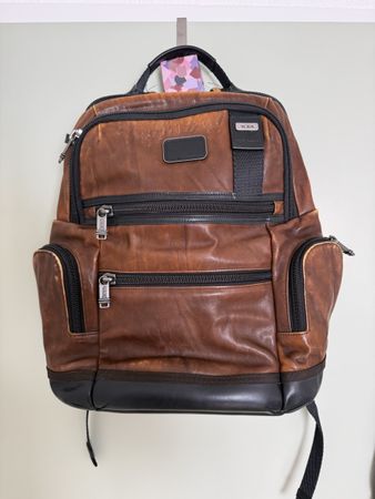 Sac à dos TUMI Alpha Bravo Knox en cuir marron