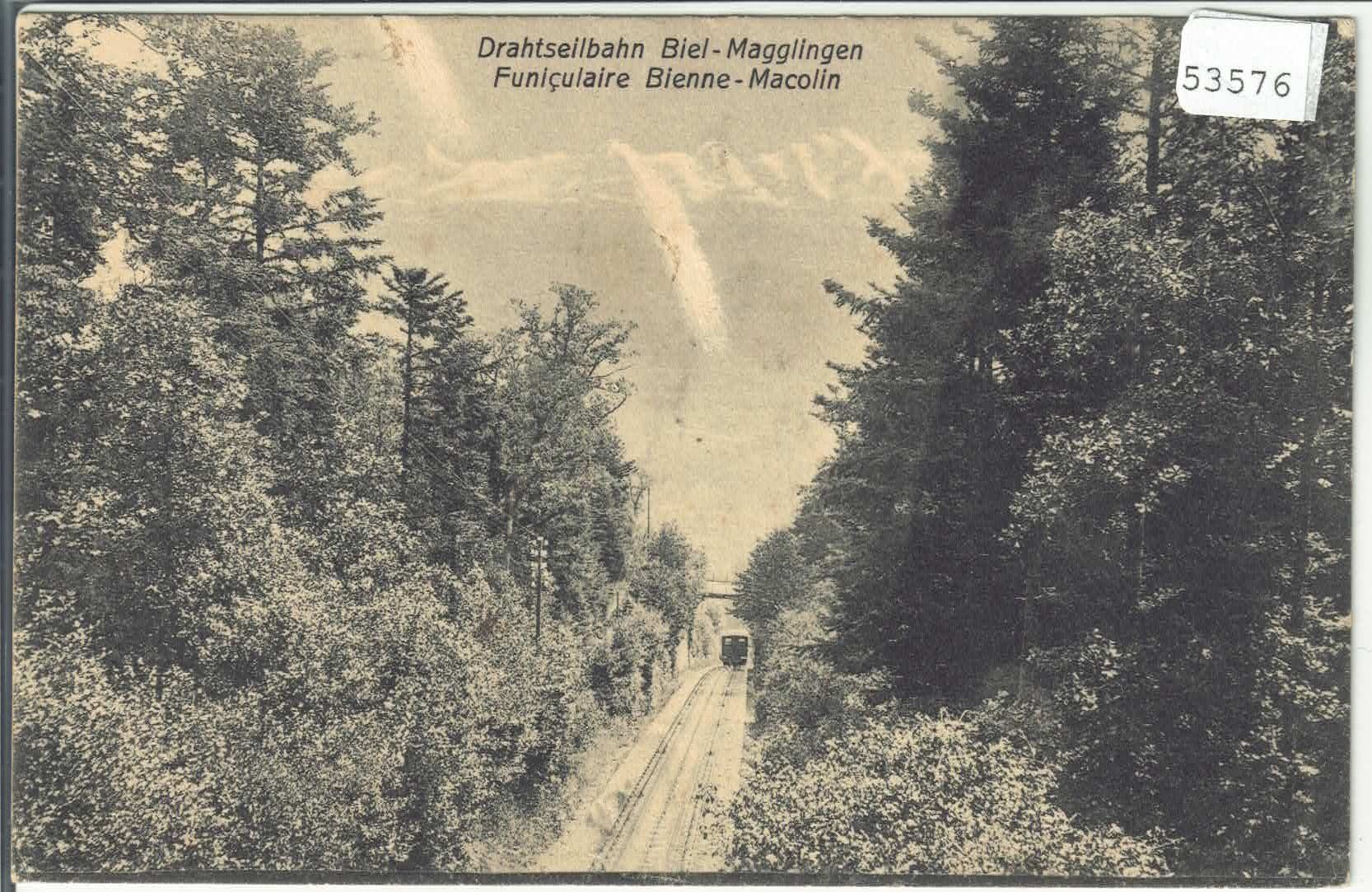 Cartoline postali: Drahtseilbahn Biel-Magglingen - Funiculaire Bienne-Macolin – Usato da Ettingen venduto da Kartenplanet
