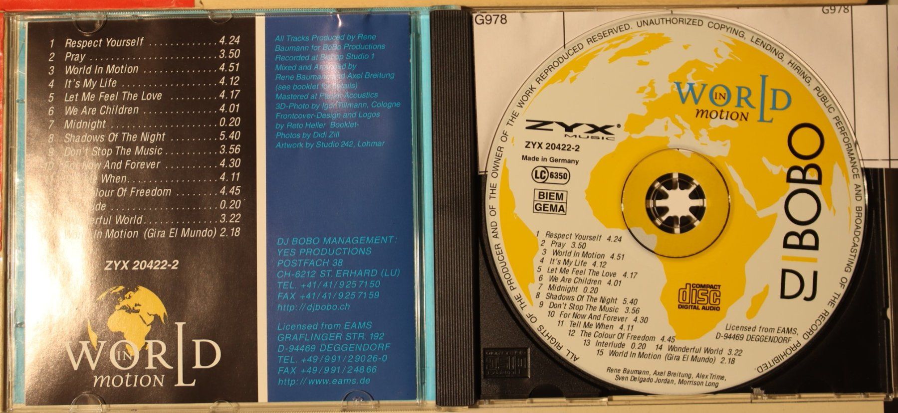 CD: Dj Bobo – World In Motion – Usato da Luzern venduto da CONTENTI 1
