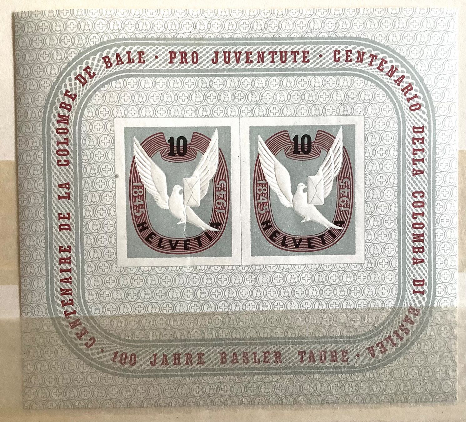 Tous les timbres: 1945 / Basler Taube Block W23 Postfrich  ** Kat.100 – Neuf (Voir description) à Liestal par Skunk02