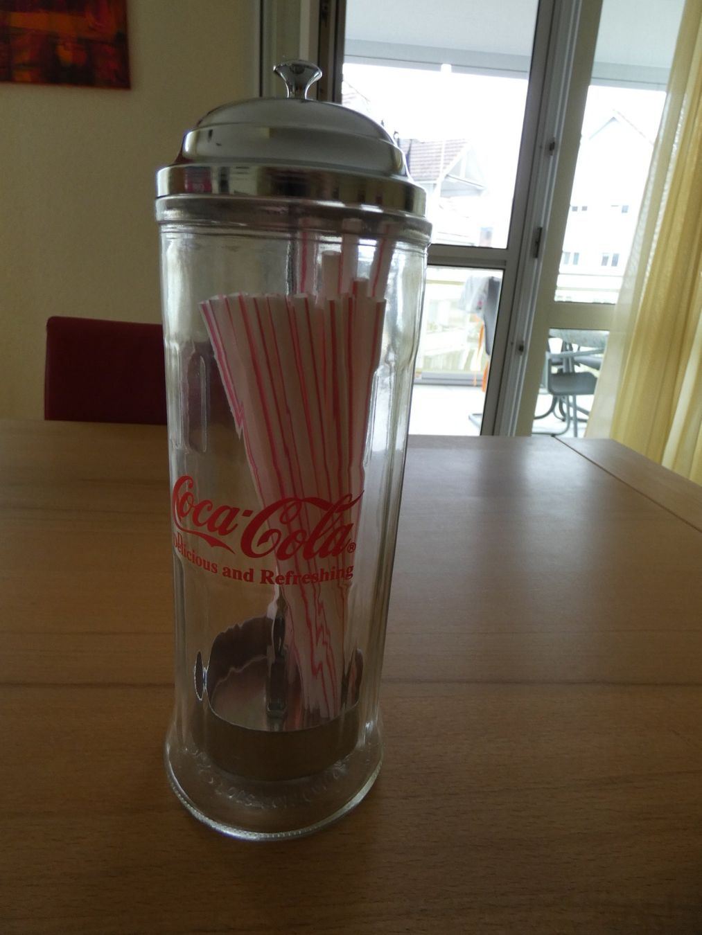 Coca-Cola Bicchieri: Röhrli - Spender "Coca - Cola" aus Glas – Nuovo (secondo la descrizione) da Münchwilen TG venduto da sirnmu 1