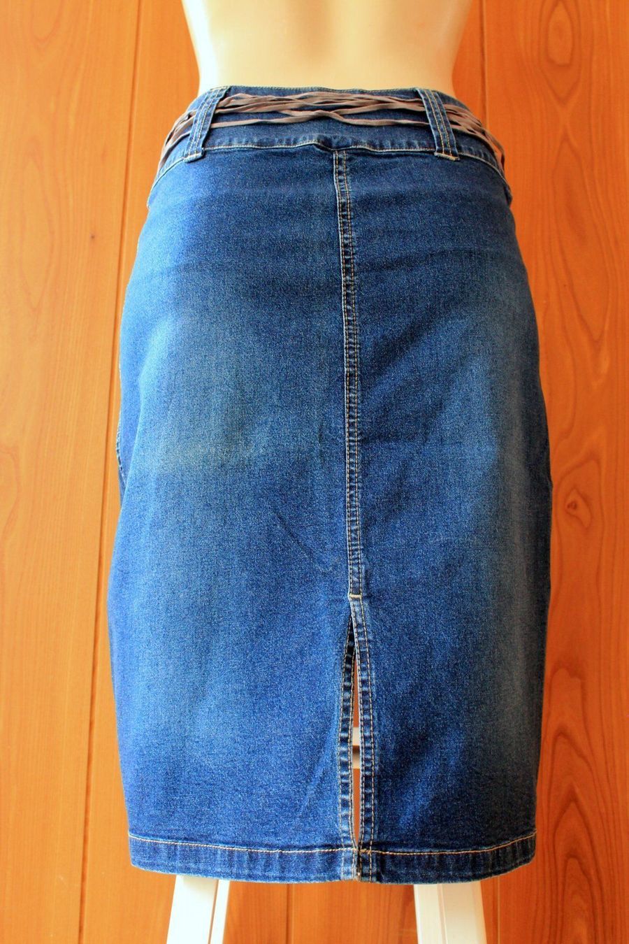 Gonne: toller Jeansrock / ROCK mit Bindegürtel Patchwork  36 S Neu! – Nuovo (secondo la descrizione) da Rebstein venduto da QuasarVincent 2