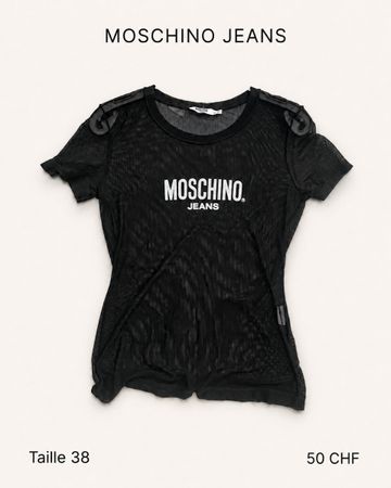 T-shirt Moschino Jeans noir taille 38