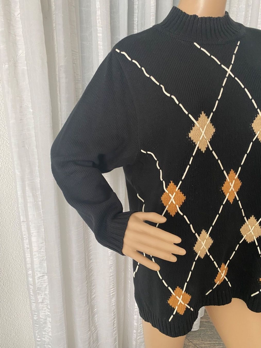 Pullover & Sweatshirts: Extravaganter seltener RHOMBEN Pullover, nero/beige, 44/46 – Neu (gemäss Beschreibung) aus Winkel von ferrari2022 4