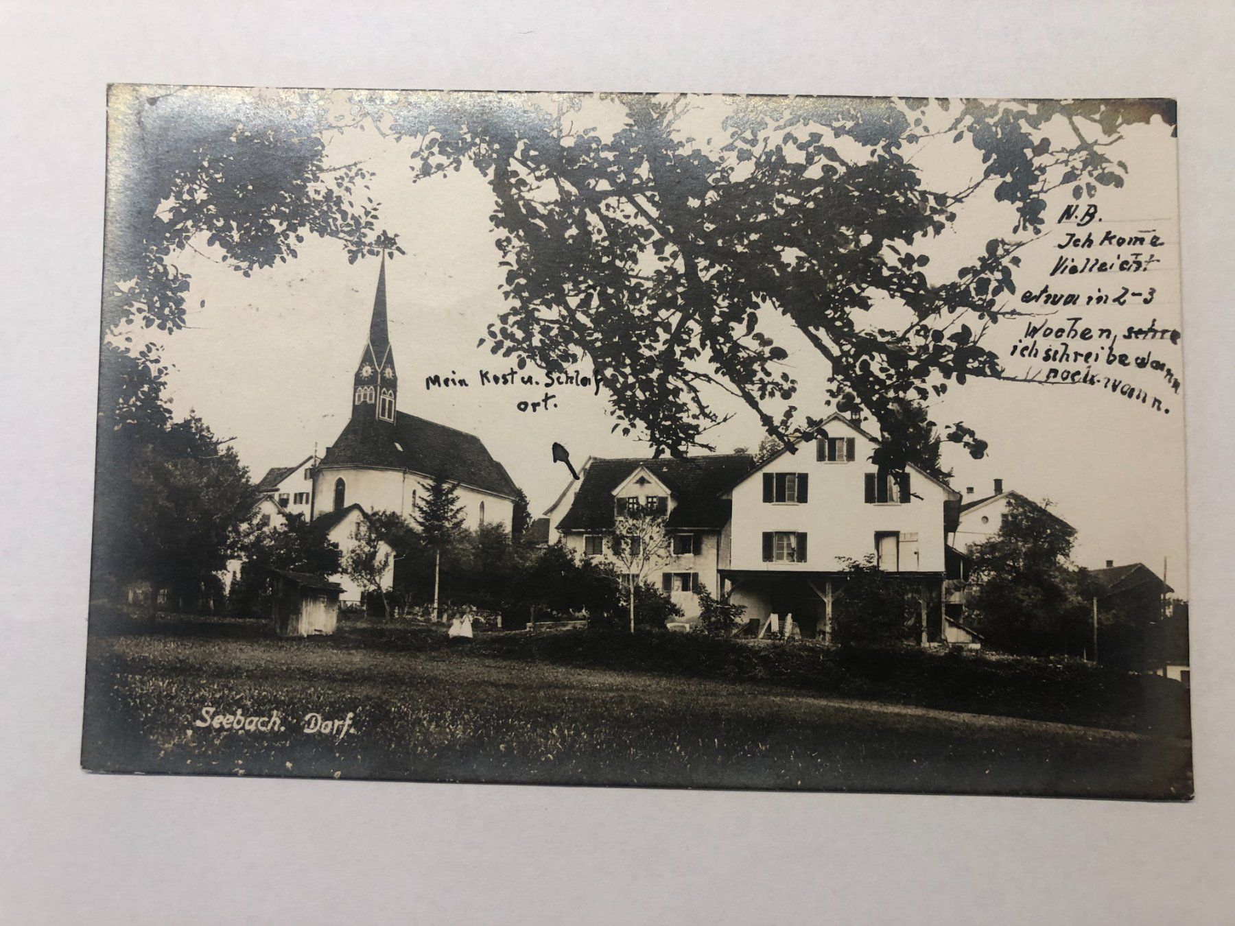 Ansichtskarten: Seebach Dorf 1925  Vorderseite beschriftet – Gebraucht aus Pfäffikon ZH von Waltoversand